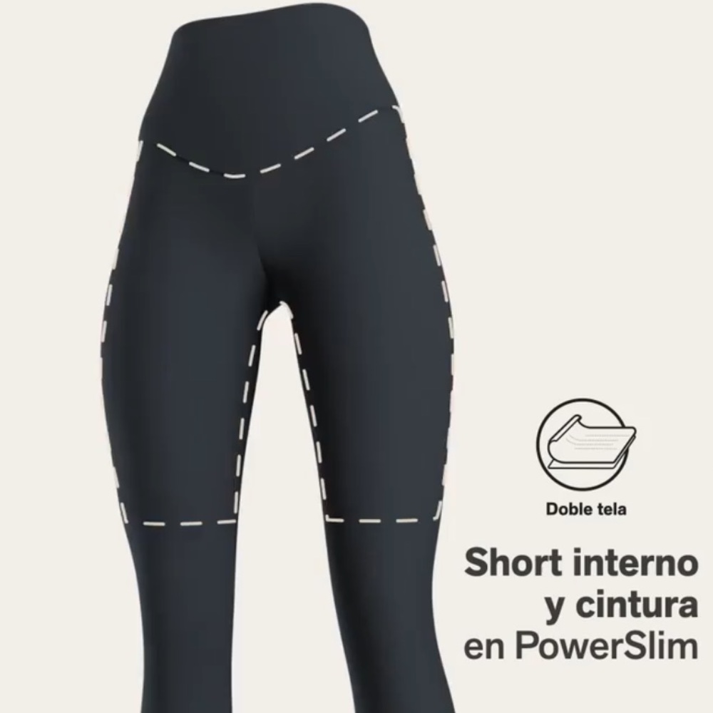 Leonisa Legging de compresión con short interno levanta cola LIKE NEW